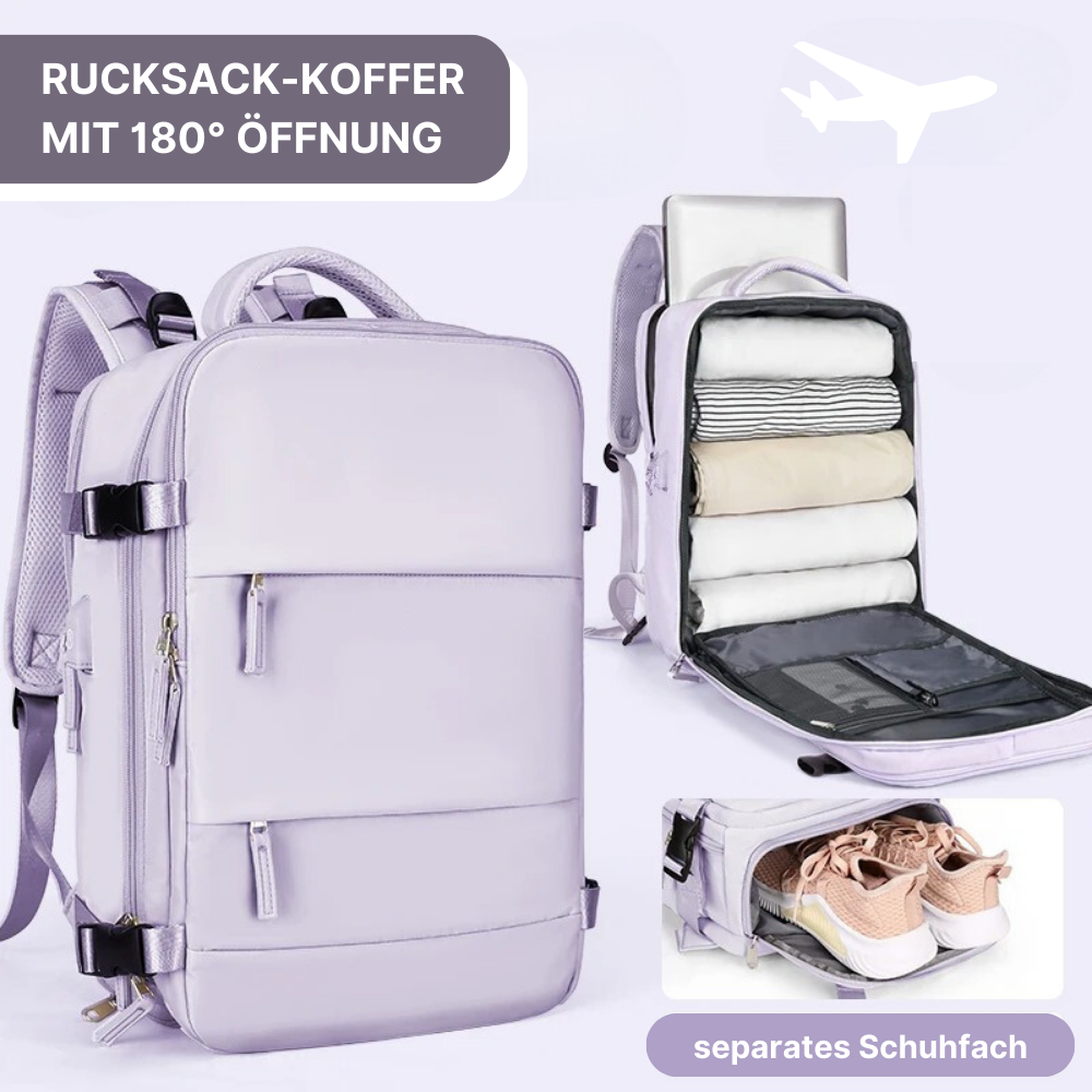 2-in-1 Rucksack-Koffer mit 180° Öffnung - entspannt unterwegs